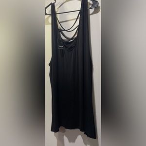 Torrid Women's Solid Black Tank Top Detailed Back Size 5 NWT Light Weight Casual